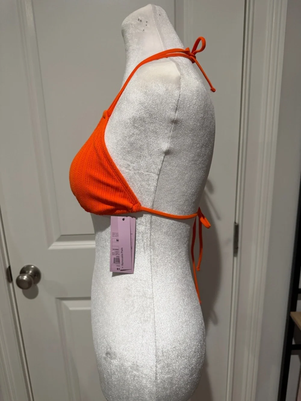 Orange Triangle Bikini Top - Women's Swim Bralette size Medium NWT - Picture 4 of 5